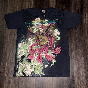 New VTG Y2K Christian Audigier Los Angeles Don Ed Hardy T-shirt AOP Size L